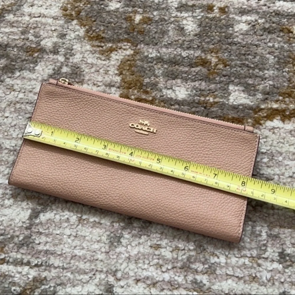 Coach Beige Pebbled Leather Large‎ Zip Wallet - Picture 8 of 10